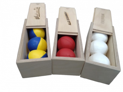 Keynote Speaker Andreas Gebhardt — Jonglierball-Set in individuell geprägter Holzkiste als hochwertiges Präsent